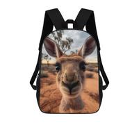 sinyumoney Selfie of A Young Kangaroo Sac À Dos Scolaire Enfant Tendance Et Décontracté, Sac À Dos Imprimé En 3D Pour Garçon, Grand Sac À Dos 17inch