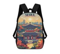 sinyumoney Seoul Cityscape with Temple Sacs À Dos Imprimés En 3D Pour Enfants, Sacs D'école Tendance Pour Garçons, Sacs De Voyage, Sacs Scolaires Pour Élèves Du Primaire 17inch
