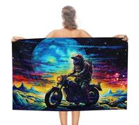 sinyumoney Serviette de Bain absorbante « Odyssée de la Moto dans l'espace », idéale pour la Plage ou Le Bain, 130 cm x 80 cm. Parfaite pour la Maison.