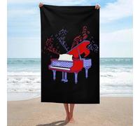 sinyumoney Serviette de Bain/de Plage absorbante « Pianiste du 4 Juillet » - 130 cm x 80 cm