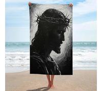 sinyumoney Serviette de Bain/de Plage/de Piscine à Motif de Jésus-Christ couronné d'épines, Ultra Douce, qualité hôtelière, 130 cm x 80 cm