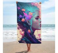 sinyumoney Serviette de Bain Extra Large Floral Fusion Portrait -1, idéale pour la Plage ou la Maison (130 cm x 80 cm).
