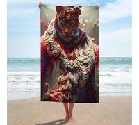 sinyumoney Serviette de Bain Hybride Tigre, Fusion Mythique, Ultra Douce au Toucher, Motif Objectif, idéale pour la Plage, 130 cm x 80 cm