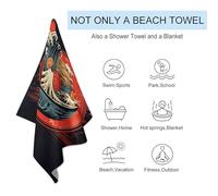 sinyumoney Serviette de Bain Japonaise Ramen, sans Sable, à séchage Rapide, absorbante et compacte, idéale pour la Plage et Les Voyages (130 cm x 80 cm).