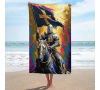 sinyumoney Serviette de Bain Knightly Valor, colorée et épique, légère, Douce et absorbante, idéale pour la Plage, Le Spa, la Salle de Sport, l'hôtel et la Salle de Bain au Quotidien. Taille Unique.