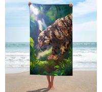 sinyumoney Serviette de Bain léopard nébuleux dans la Jungle, Serviette de Plage/Piscine pour Les Voyages et Les Sports Nautiques, 130 cm x 80 cm
