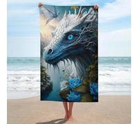 sinyumoney Serviette de Bain Mandala Ice Dragon Jungle, Ultra Douce au Toucher, Motif Objectif, idéale pour la Plage, Les Voyages, la Piscine ou Le Bain, 130 cm x 80 cm