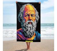 sinyumoney Serviette de Bain Philosophe de la Sagesse Antique, Ultra Douce au Toucher, Motif Goal Design, Serviette de Plage Indispensable pour la Piscine ou Le Bain, Taille Unique