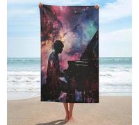 sinyumoney Serviette de Bain Silhouette de Galaxie pianiste, idéale pour la Piscine, la Plage, Le Spa, la Salle de Sport ou l'hôtel (130 cm x 80 cm).