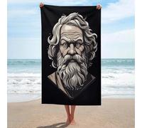 sinyumoney Serviette de Bain Socrate, Philosophe Grec, idéale pour la Piscine, la Plage, Le Spa, la Salle de Sport ou l'hôtel (130 cm x 80 cm).
