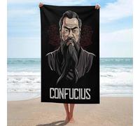 sinyumoney Serviette de Bain Ultra Douce à l'effigie du Philosophe Confucius, idéale pour la Plage, Les Voyages et la Piscine ou Le Bain (130 cm x 80 cm).