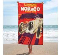 sinyumoney Serviette de Bain Ultra Douce Grand Prix de Monaco 1931, idéale pour la Plage, pour Hommes et Femmes, 130 cm x 80 cm.