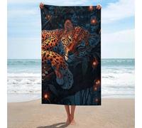 sinyumoney Serviette de Bain Ultra Douce Motif léopard endormi dans la Jungle, idéale pour la Plage, Les Voyages et la Piscine ou Le Bain (130 cm x 80 cm). Design Goal Design.