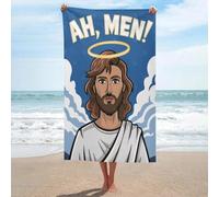 sinyumoney Serviette de Plage à Motif Jésus-Christ (1 pièce), absorbante, à séchage Rapide, Douce pour Les Peaux sensibles, 130 cm x 80 cm