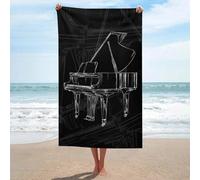 sinyumoney Serviette de Plage à Motif Piano à Queue, Grande, Ultra-absorbante, Douce pour Les Peaux sensibles, 130 cm x 80 cm
