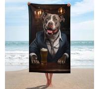 sinyumoney Serviette de Plage Extra Large Happy XL Bully in The Pub (1 pièce), très absorbante, séchage Rapide, idéale pour la Plage (130 cm x 80 cm).