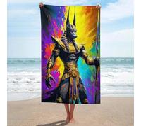 sinyumoney Serviette de Plage Lavable Anubis, Dieu égyptien des Enfers - 1 g/m², Douce et Ultra-absorbante, idéale pour la Piscine, Le Camping et la Plage. Taille Unique.