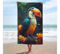 sinyumoney Serviette de Plage Lavable GSM Toucan Tango dans la Jungle, absorbante, idéale pour la Salle de Bain, Le Spa, la Salle de Sport et l'hôtel (130 cm x 80 cm).