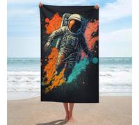 sinyumoney Serviette de Plage Ultra-absorbante à Motif Astronaute de l'Odyssée de l'espace (1 pièce), idéale pour la Piscine, Le Camping et la Plage (130 cm x 80 cm). 130 cm x 80 cm.