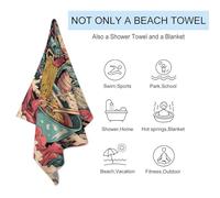 sinyumoney Serviette de Plage Ultra Douce Dragon Eats Ramen (130 cm x 80 cm), idéale pour Le Camping et Les Vacances. Parfaite comme Cadeau.