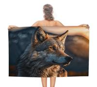 sinyumoney Serviette Lavable Wild Wolf Portrait -1 GSM, Ultra-absorbante, idéale pour la Plage, la Piscine, Les Voyages, Le Camping, la Salle de Sport et la Natation. 130 cm x 80 cm