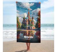 sinyumoney Serviettes de Bain absorbantes, Motif cathédrale Saint-Basile, Moscou, idéales pour la Plage ou la Salle de Bain, 130 cm x 80 cm. Parfaites pour la Maison.