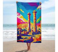 sinyumoney Serviettes de Bain colorées à Motifs de ruines égyptiennes, idéales pour la Piscine, la Plage, Le Spa, la Salle de Sport ou l'hôtel (Taille Unique). Taille Unique.