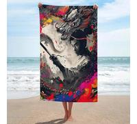 sinyumoney Serviettes de Bain légères, Douces et absorbantes, Motif Bataille épique de Dragon Warrior, idéales pour la Maison et la Plage. Taille Unique.