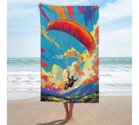 sinyumoney Serviettes de Bain, Piscine, Plage, Spa, Salle de Sport, hôtel, Motif Parapente dans Un Ciel coloré, Taille Unique.