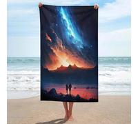 sinyumoney Serviettes de Bain pour Couple Dawn of Galaxy, surdimensionnées, Ultra-absorbantes, à séchage Rapide, idéales pour la Plage, la Piscine, Le Jardin et Les Vacances (130 cm x 80 cm).