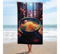 sinyumoney Serviettes de Bain Ramen Japan Neon, très Grande Serviette de Plage, idéale pour la Maison, 130 cm x 80 cm