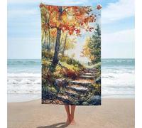 sinyumoney Serviettes de Bain Steps to Fall, Ultra Douces, idéales pour la Plage, pour Hommes et Femmes, pour Le Nettoyage du Corps, 130 cm x 80 cm