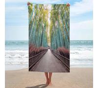 sinyumoney Serviettes de Plage et de Bain Bamboo Alley GSM lavables, pour Une Peau Douce, séchage Rapide et résistantes, 130 cm x 80 cm