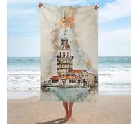 sinyumoney Serviettes de Plage Maidens Tower Watercolor, Grandes, idéales pour la Plage, qualité hôtelière de Luxe, 130 cm x 80 cm