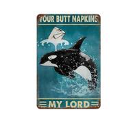 sinyumoney Serviettes pour les fesses, mon seigneur - Affiche rétro en métal - Plaque en fer forgé - Décoration chic pour atelier, salle de jeux, bar, cuisine - 30 x 20 cm