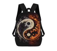 sinyumoney Shadow Flame Yin And Yang Sac À Dos Imprimé En 3D Pour Enfants, Sac À Dos Scolaire, Sac À Dos De Voyage Pour Enfants, Sac À Livres Grande Capacité, Sac À Dos Pour Enfants 17inch