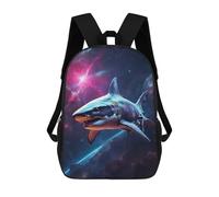sinyumoney Shark in Space Sac À Dos Scolaire Pour Adolescents, Imprimé En 3D, Ajustable, À Poches Tendance, Pour Enfants, Garçons, Filles, Étudiants Et Adolescents 17inch