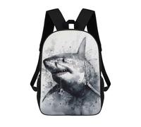sinyumoney Shark Inked Marine Hunter Sac À Dos Scolaire Pour Filles Et Garçons, Grande Capacité, Léger, Pour Enfants Et Étudiants 17inch