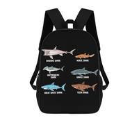 sinyumoney Shark Species Whale Shark Sac À Dos Scolaire Pour Enfants Imprimé En 3D, Idéal Pour Les Voyages Et Les Lectures, Pour Les Garçons Et Les Élèves Du Primaire 17inch
