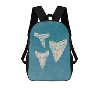 sinyumoney Shark Teeth Illustration on Blue Background Sac À Dos Enfant Fille 3D, Sac D'école, Sac À Dos Pour Tout-petits, Sac À Dos Décontracté, Sac À Livres Tendance 17inch