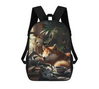 sinyumoney Shiba Inu Coffee Cup Dog Sac À Dos Enfant Imprimé En 3D, Sac D'école Pour Garçons, Sac À Dos Cool Et Décontracté, Sac À Dos Amusant Pour Enfants Et Adolescents 17inch