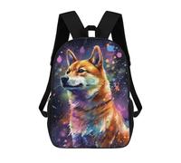 sinyumoney Shiba Inu Painting Sacs À Dos Tendance Imprimés En 3D 17inch Sac D'école Décontracté Pour Enfants, Garçons, Élèves Du Primaire Et Du Collège