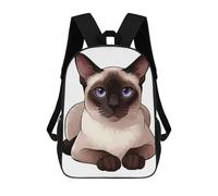 sinyumoney Siamese Cat Illustration Sac À Dos Enfant, Cartable Imprimé En 3D Pour Garçons Et Adolescents 17inch