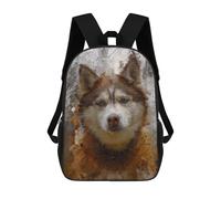 sinyumoney Siberian Husky Painting Sac À Dos Scolaire Pour Filles Et Garçons, Avec Poche, Sac À Dos Tendance Pour Enfants 17inch