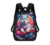 sinyumoney Siberian Husky Puppies Sacs À Dos Pour Enfants, Cartables, Sacs À Dos Scolaires Imprimés En 3D, Sacs À Dos De Voyage Tendance Pour Enfants (primaire, Collège) 17inch