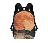 sinyumoney Silhouette Against Red Moon Sac À Dos Pour Enfants, Impression 3D, Sac D'école Pour Garçons Et Filles, Sac À Dos Tendance Et Décontracté Pour Écoliers 17inch