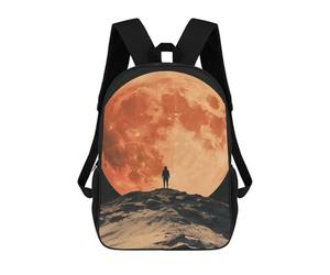 sinyumoney Silhouette Against Red Moon Sac À Dos Pour Enfants, Impression 3D, Sac D'école Pour Garçons Et Filles, Sac À Dos Tendance Et Décontracté Pour Écoliers 17inch
