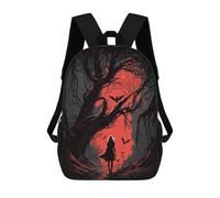 sinyumoney Silhouette in A Haunting Forest Sac À Dos Scolaire Pour Enfants, Grand Sac À Dos 3D, Cadeau Pour Enfants 17inch
