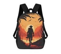 sinyumoney Silhouette Journey at Sunset Sac À Dos Scolaire Imprimé En 3D Pour Enfants, Sac À Dos Garçon/fille, Sac De Voyage Pour Enfants 17inch