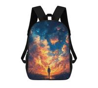 sinyumoney Silhouette Under Starry Sky Sac À Dos Scolaire Pour Filles Et Garçons, Grand Sac À Dos Léger Pour Enfants Et Étudiants 17inch